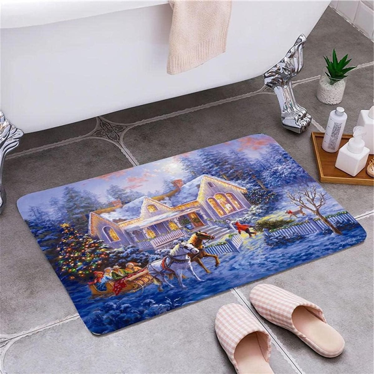 Grijs Deurmat met Antislip Achterkant - 60 x 90 cm
