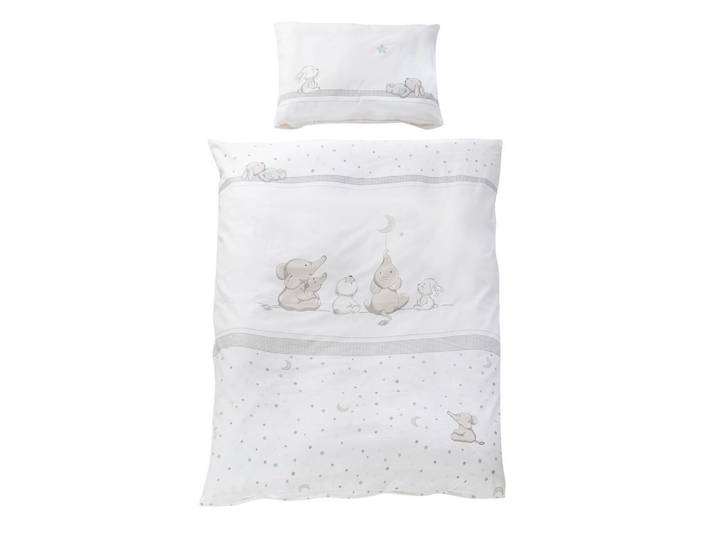 Roba Kinderbettwäsche Sternenzauber 100 x 135 cm, Grau, Tiere, Rechteckig, 100x135 cm, Schlafen, Babybettausstattung, Babybettwäsche