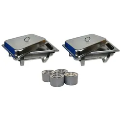 Airbrush-City 2er Profi Set Chafing Dish Speisenwärmer Warmhaltebehälter aus Edelstahl