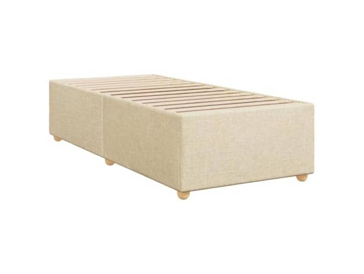 KTHLBRH Bettgestell ohne Matratze Creme 90 x 190 cm aus Stoff Gepolstertes Bettgestell, Lattenrost inklusive, robuste Füße, atmungsaktives Polyester