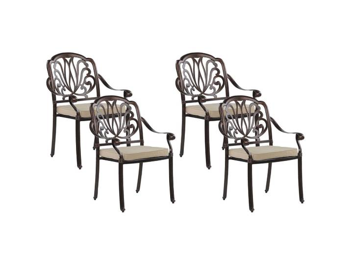 GARTENSTUHL 4er-Set Aluminium dunkelbraun Ancona