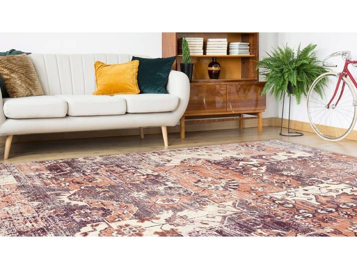 Teppich ARTE ESPINA Indiana 400 , bunt (multi, terra), B:200cm H:10mm L:290cm, Baumwolle, Teppiche, Teppich, Vintage-Look, Verstärkung durch Canvasrücken,Fussbodenheizung geeignet