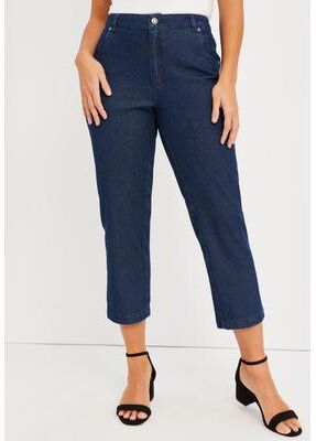 Plus Size Women's Classic Cotton Denim Capri by Jessica London in Indigo (Size 26) Jeans