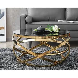 SalesFever »Vela« Couchtisch gold graues Glas