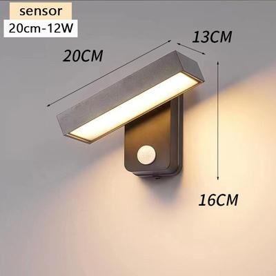 Combo Retail Shop LED Outdoor Wall Lamp IP65 Motion Sensor Waterproof Rotatable Porch Light Villa Entrance Courtyard Living Room Home Decorative 20cm Sensor
