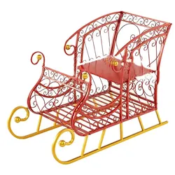 COSTWAY Schlitten-Dekoration für Weihnachten, Weihnachtsschlitten aus Metall, Weihnachtsdekoration, Metallschlitten Schlittenkorb