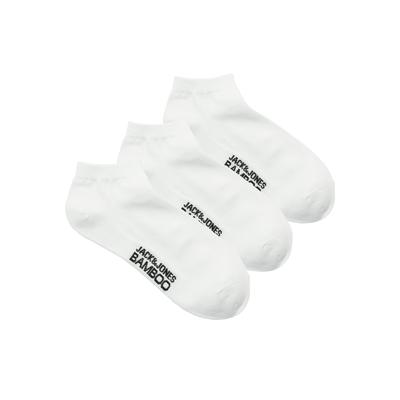 Freizeitsocken JACK & JONES "JACBASIC BAMBOO SHORT SOCK 3 PACK NOOS", Herren, weiß, Materialmix, unifarben, Socken, mit hochwertiger Materialzusammensetzung