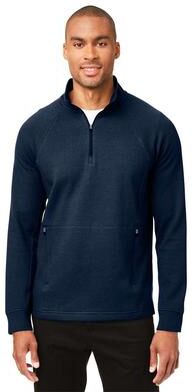 North End NENE200 Men's Rhythm Waffle Quarter-Zip Pullover T-Shirt in Classic Navy Blue size XL   60/40 Cotton/Polyester NE200