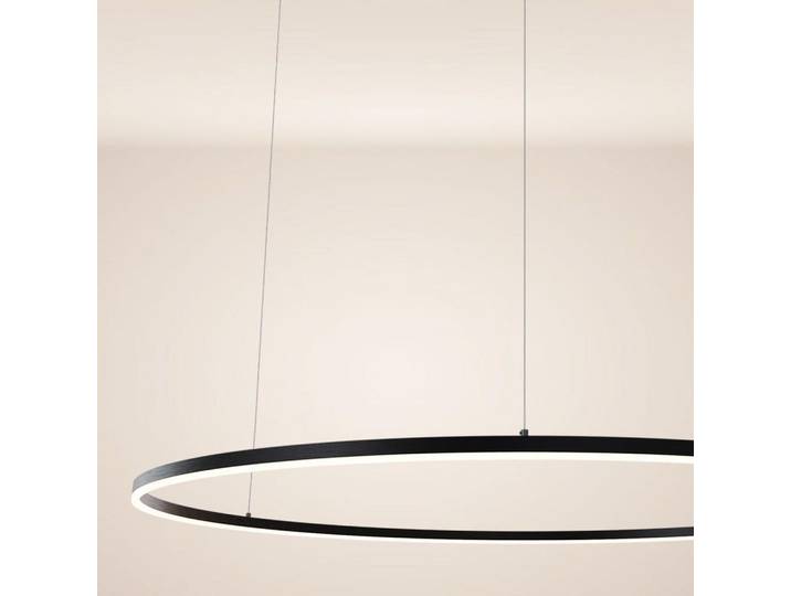 s.luce Led-Hängelampe Ring Schwarz Ø 120cm, Metall, Rund, LED integrated, 1.3x3.3x120 cm, Lampen & Leuchten, Innenbeleuchtung, Hängeleuchten, Pendelleuchten