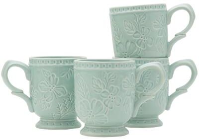 Fitz and Floyd Set of 4 English Garden Mugs, 12 Oz