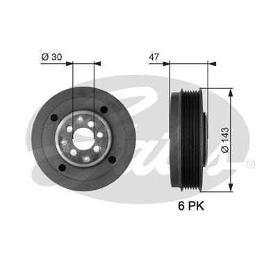 GATES Riemenscheibe, Kurbelwelle DriveAlign® tvd1014