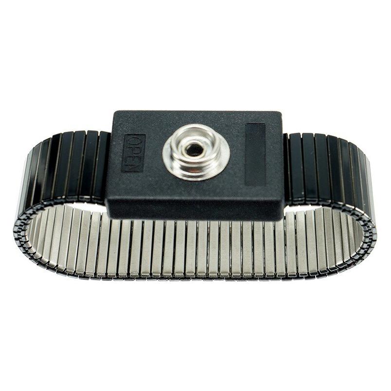 Top Swede ESD-Armband Metall, 10 mm, schwarz Druckknopf (Statikschutz) (SG-AB-10DK-SCH)