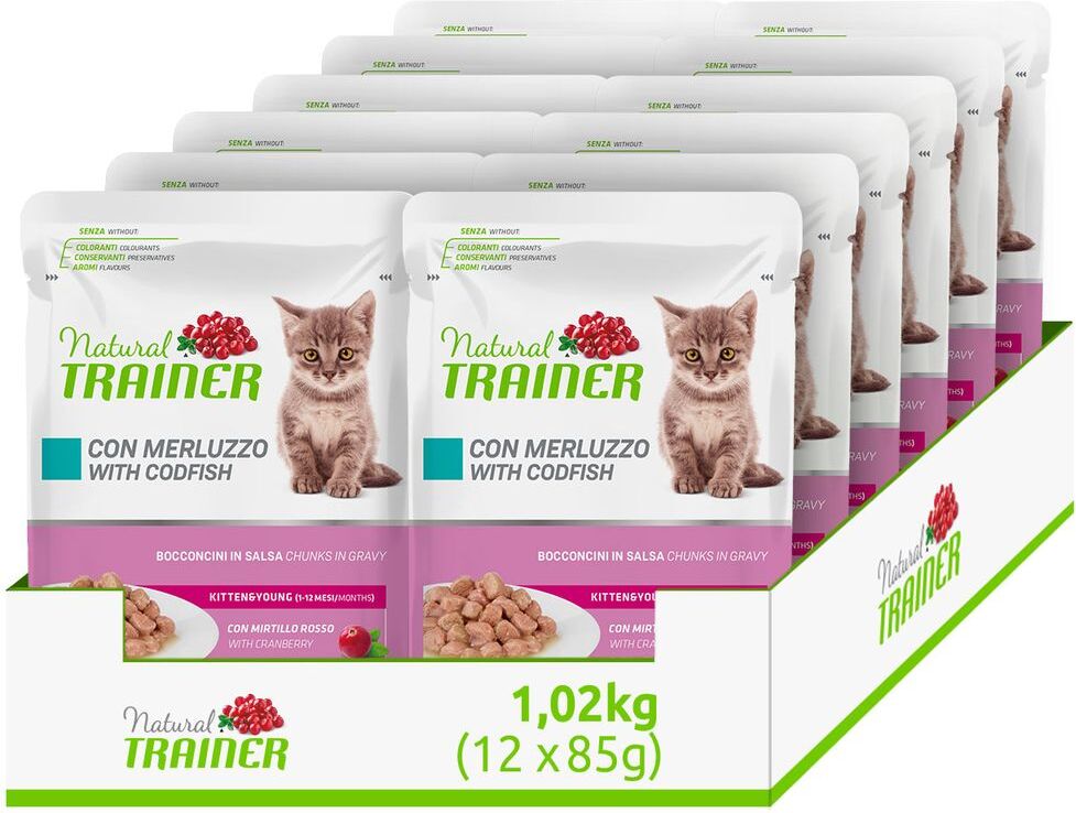 Natural Trainer Kitten Busta Multipack 12x85G MERLUZZO
