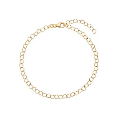 Fußkette JOBO "Fußkettchen Herz Herzchen", gold (gelbgold 333), Fußketten, Damen, Gelbgold 333, 8 Karat 333 Gold