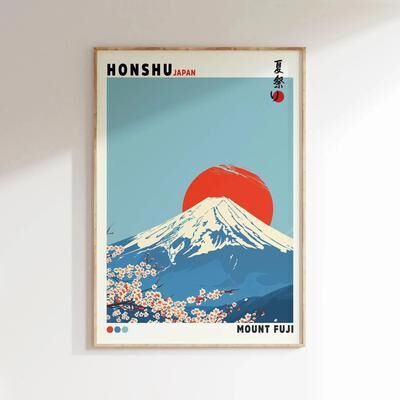 Inspire Essentials Mount Fuji Great Wave Canvas Wall Art Japanese Landscape Poster For Home Decor 24 19.69 X 29.53 In