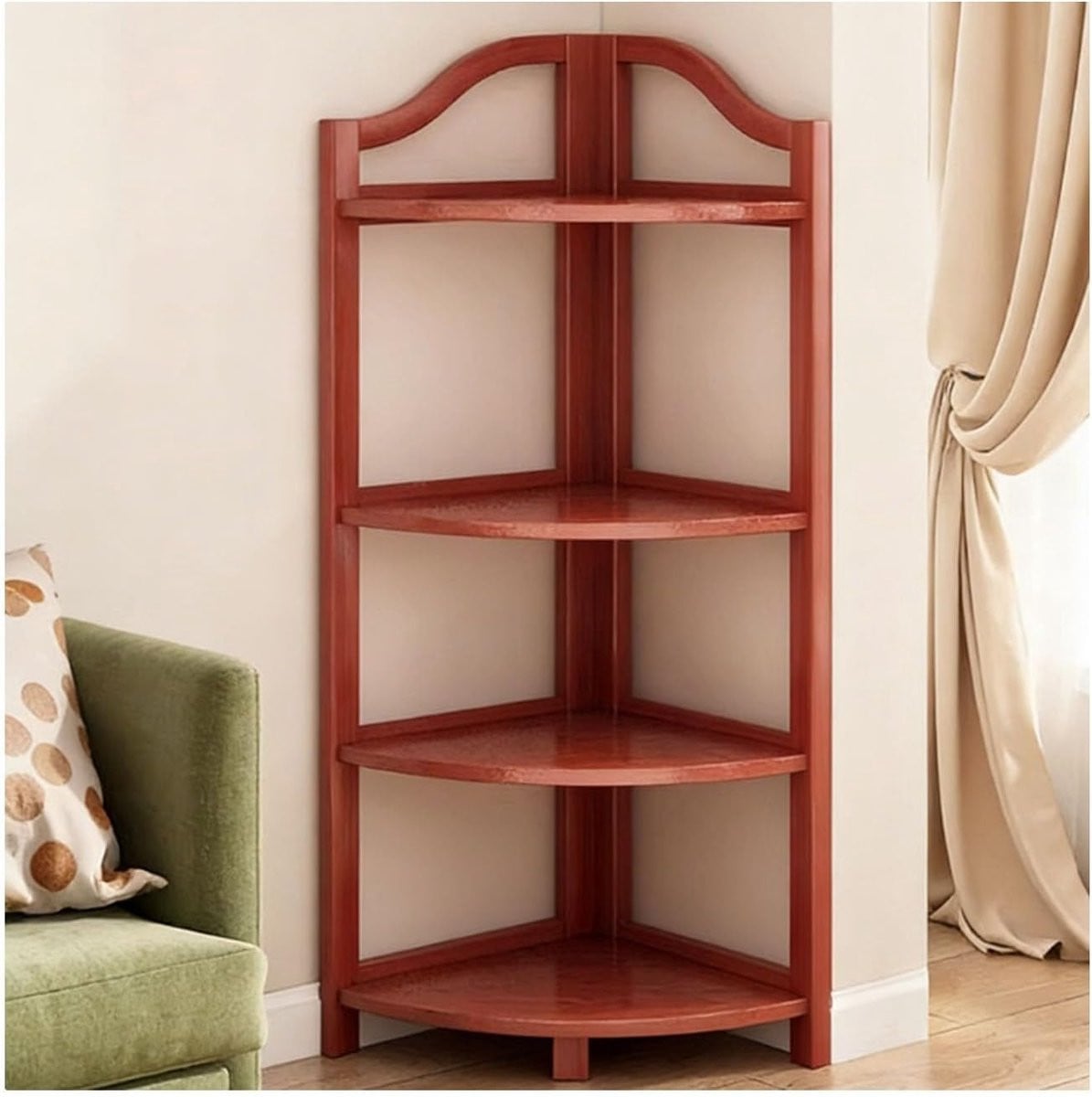 Rode Bamboe Hoekplanken Opbergrek Organizer voor Badkamer, Keuken of Woonkamer - 100 cm