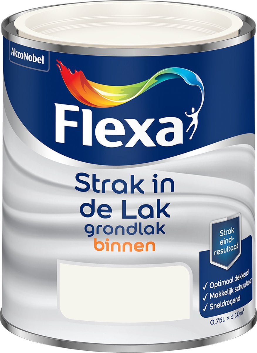 Flexa Strak In De Lak Grondlak Binnen - Wit - 750 ml