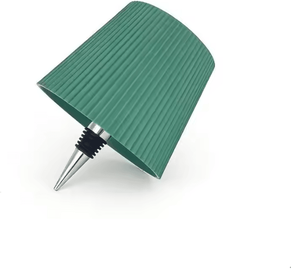 Inspire Curations Colorful Pinstripe Wine Bottle LED Table Lamp With 3 Color Dimming & USB Rechargeable Design dark Green