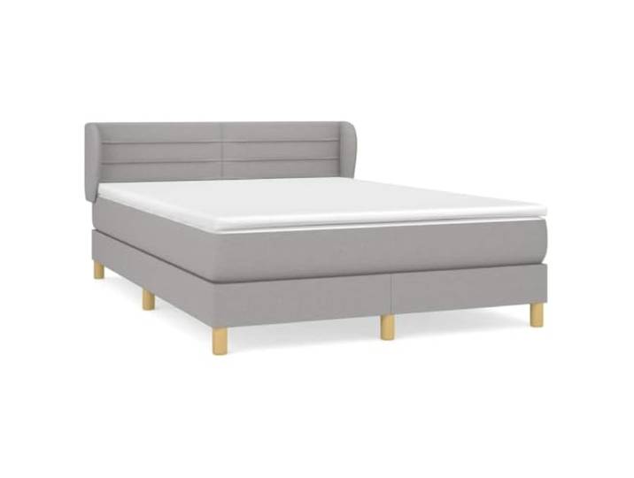 PUGYNBK Boxspringbett, 140 x 200 cm, mit Matratze und Kopfteil Verstellbares Kopfteil, Taschenfederkerne, mittlere Festigkeit, atmungsaktive Polsterung