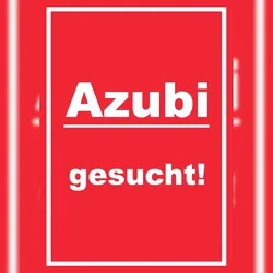 HB-Druck Azubi gesucht Schild mit Text Aushängeschild hochkant rot-weiss A0 Rückseite selbstklebend