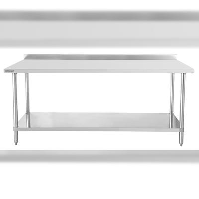 Edelstahl Arbeitstisch 600 mit Rückwand und Regal 600 mm C6TTDE60 Casselin