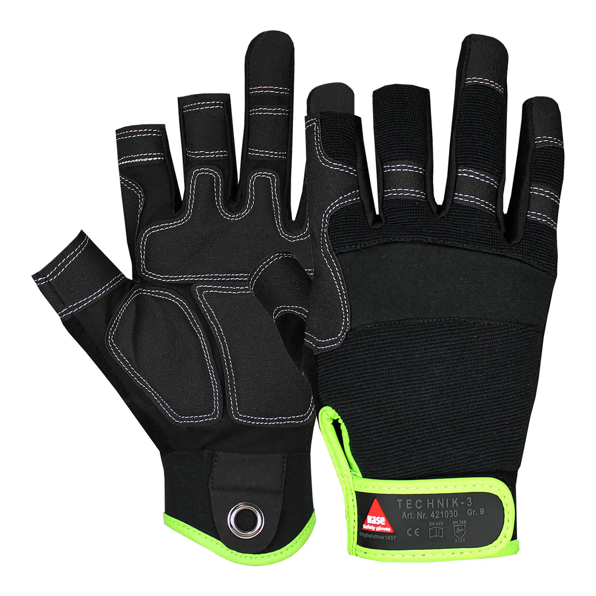 Hase Montagehandschuhe Technik, 3 Finger Größe 12, Velcro (421030-12)
