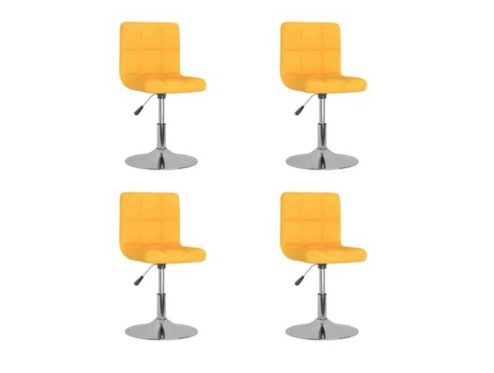 KGHFDVB 4 Drehbare Esszimmerstühle Gelb Stoff mit Gasdruckfeder, 360 Grad Modernes Design, weicher Stoff, verchromtes Stahlgestell, höhenverstellbar, 360 Grad drehbar