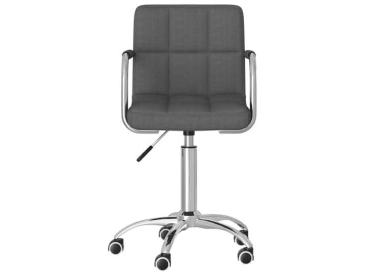 KGHERMDF Drehbarer Esszimmerstuhl Dunkelgrau Stoff 360 Grad Drehung, Gasdruckfeder, Stahlrahmen, Dick gepolstert, Küche und Esszimmer