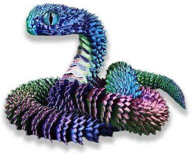 Useful Little Things 3D Printed Snake Movable Joint Simulation Figurine Creative Desktop Ornament New Year Gift And Fidget Craft Toy 06 23.6 In