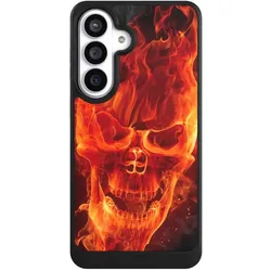 Nivocase Hülle für Samsung Galaxy S26+ Handyhülle NIVOcore Case Schwarz Feuer Schädel Totenkopf (Samsung Galaxy S26+), Smartphone Hülle, Schwarz