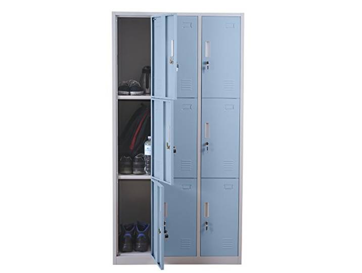 Mendler Schließfach Boston T829 Metall 9 Fächer - blau