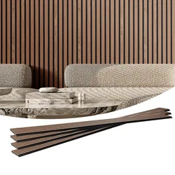 VEVOR Akustikpaneele, Akustikplatten, 2400 x 200 mm, MDF-Akzent-Holzwandpaneele für moderne Innenwände, Wandpaneele aus Kunstholz für stilvolles Dekor und Geräuschreduzierung, Walnuss, 4er-Set