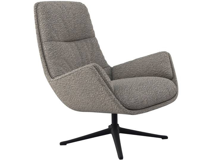 Sessel Metallfuss schwarz Roma Latte - Farbe: Macchiato - Material: Stoff - 71