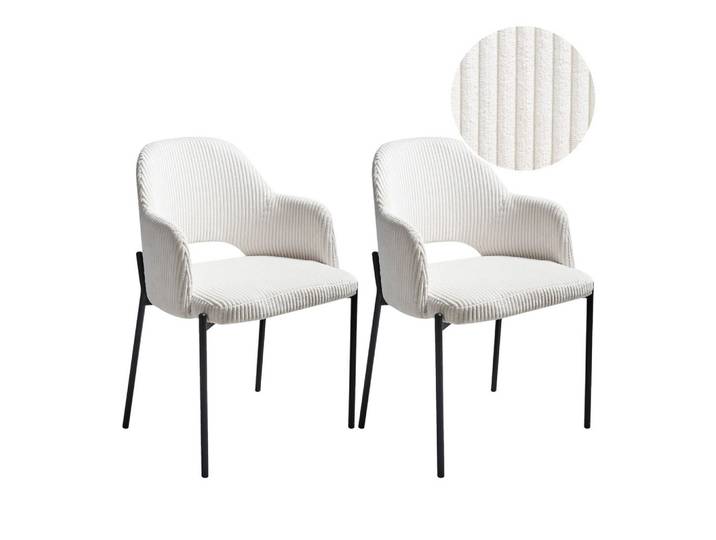 ESSZIMMERSTUHL 2er-Set Cremeweiß Raton