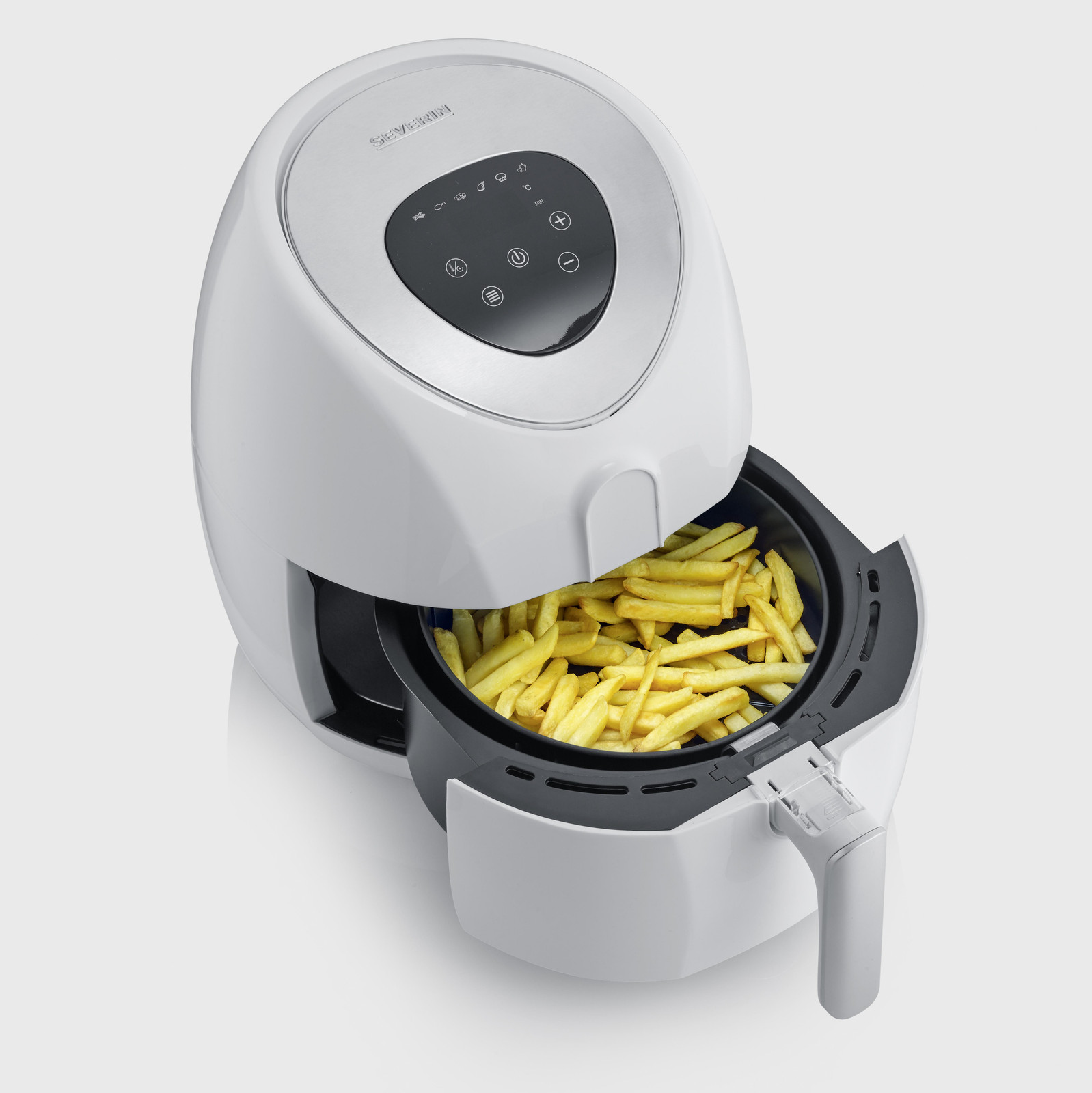 Severin FR 2440 heteluchtfriteuse met touchscreen, 3,2 liter, wit