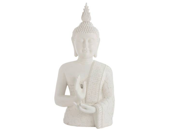 Ambia Home Buddha, Weiss, Metall, Kunststoff, Buddha, 42x124x62 cm, Dekoration, Dekofiguren & Skulpturen, Buddhastatuen