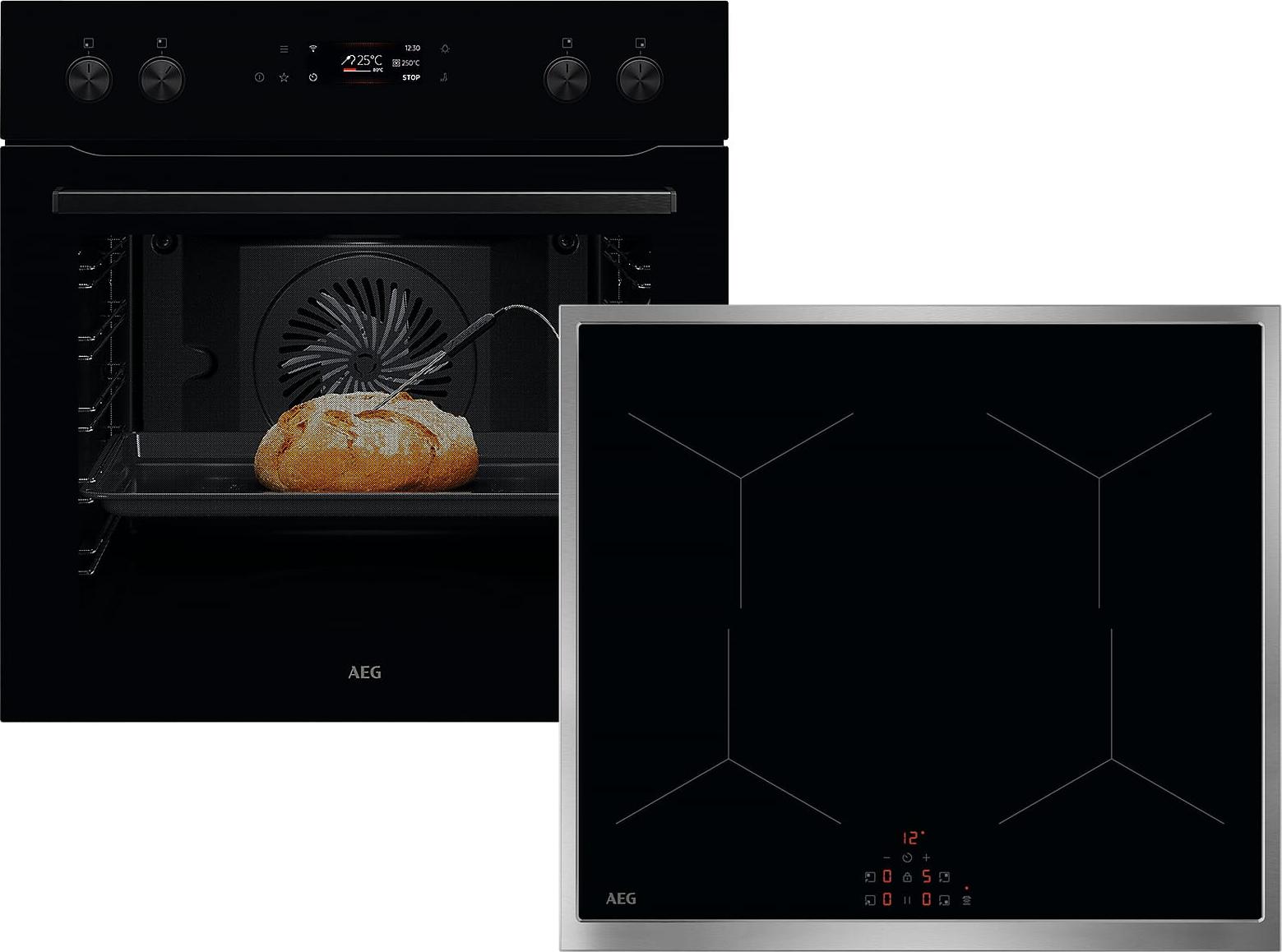 AEG AH63B Set Pyrolyse Herd OE7P621AK + Induktionskochfeld OIX64A00XB