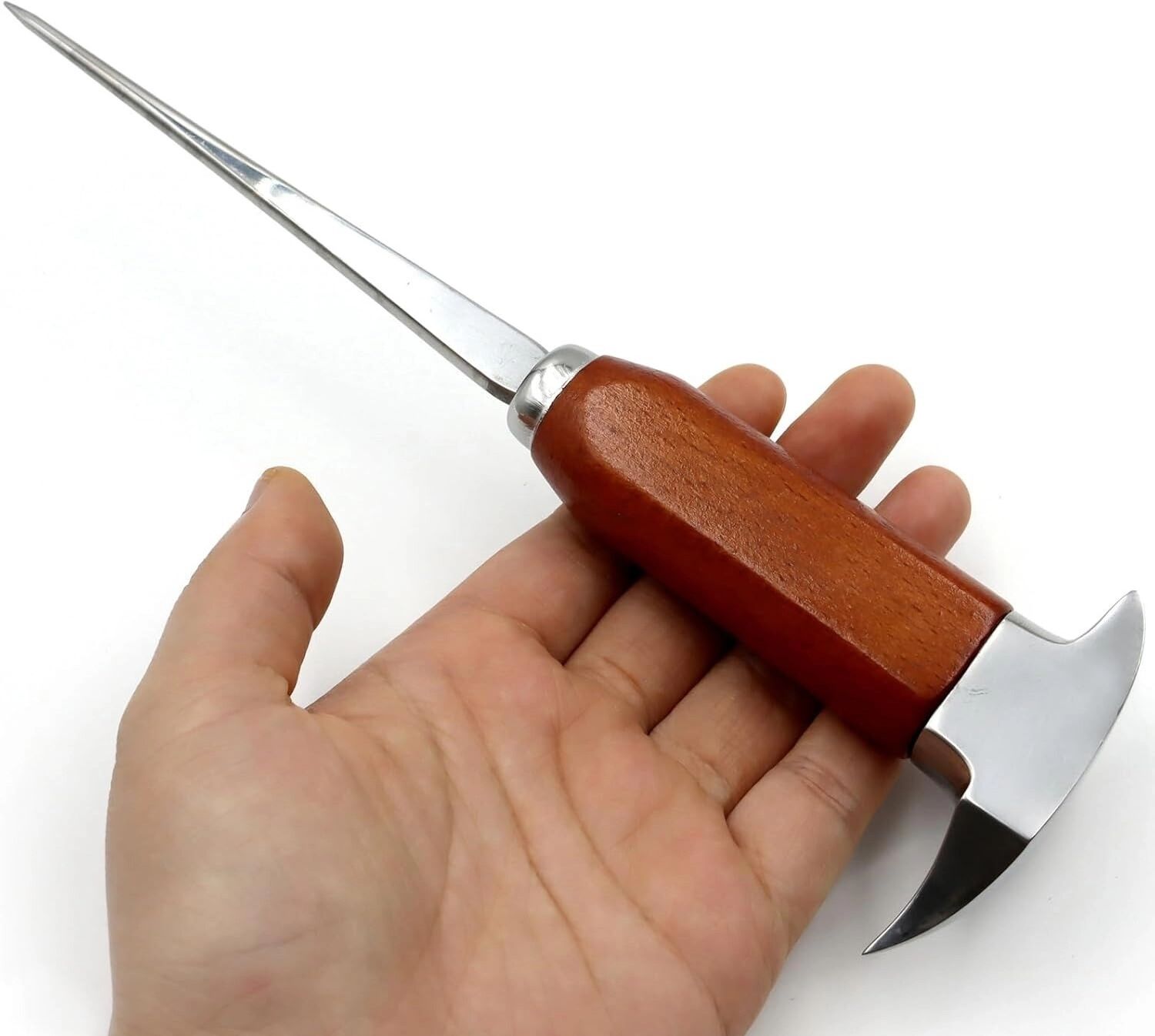 INF Pic à Glace en Acier Inoxydable avec Manche en Bois - Outil de Barman Professionnel