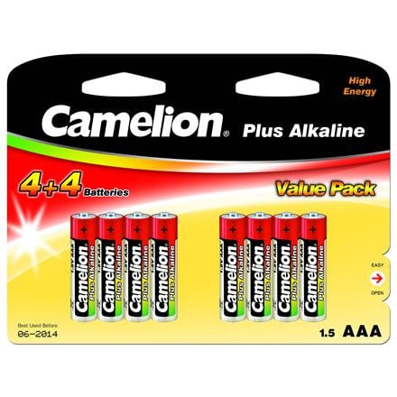Camelion AAA/LR03 alkaline batterijen, 8 stuks