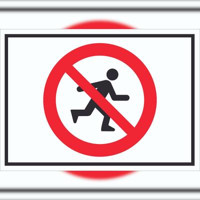 HB-Druck Laufen und Rennen verboten Schild Symbol A1 Rückseite selbstklebend