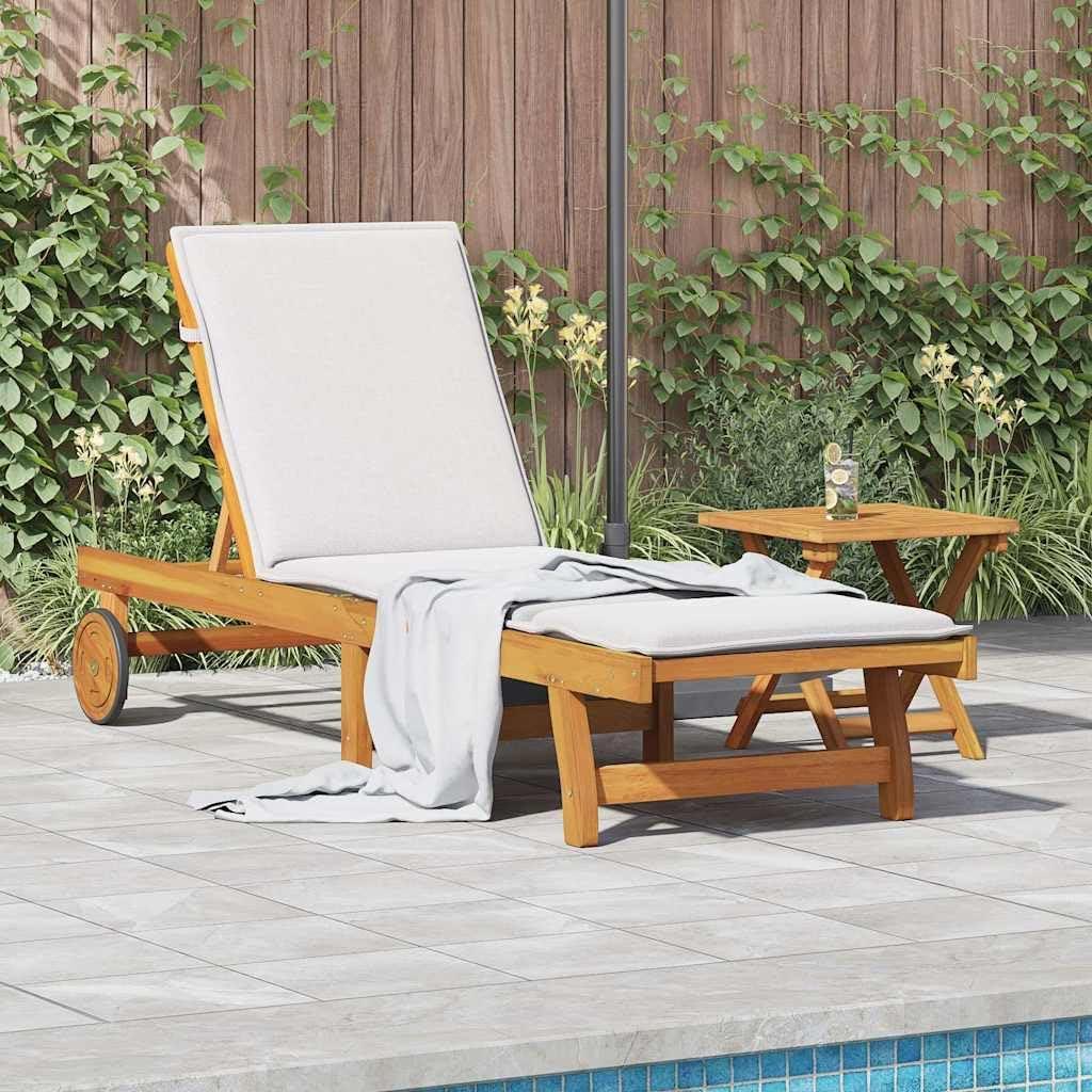 Holzliege - Gartenstuhl - Liegebett - Sonnenliege - Loungestuhl - Verstellbare Rückenlehne - Robustes, massives Akazienholz