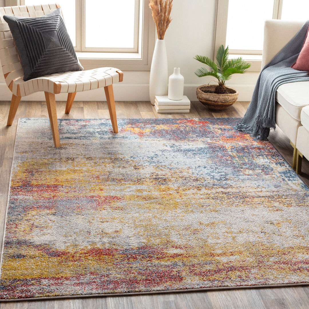 Blue Elephant Oriental Area Rug Cream;Grey;Ivory;Yellow;Black;Blue Rectangle 120 x 170 cm
