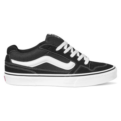 Sneaker VANS "CALDRONE", Herren, Gr. 41, schwarz, Leder, unifarben, Schuhe Sneaker, mit kontrastfarbenem Logobadge an der Ferse