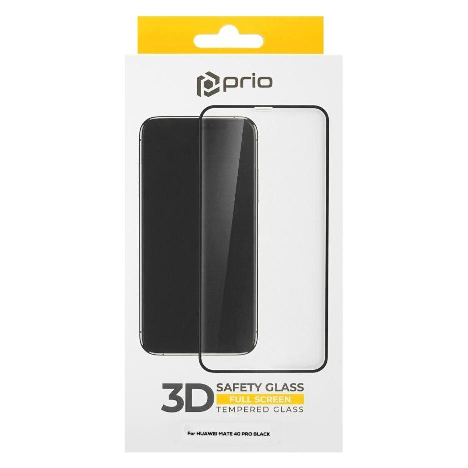 prio 3D Panzerglas Displayschutzfolie für Huawei Mate 40 Pro schwarz (Huawei Mate 40 Pro) (PSG-1257)
