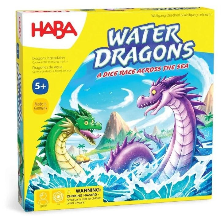 Haba Leer- en speelset Waterdraken - Kleurrijk kartonnen bordspel voor kinderen