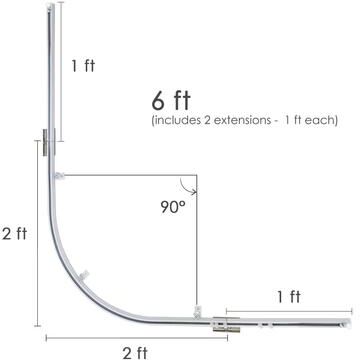InStyleDesign 90-Degree Curved Corner Curtain Track with Hooks