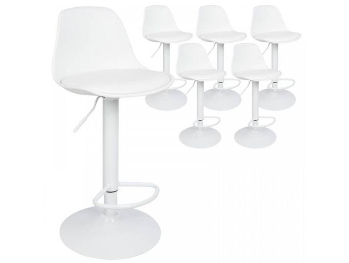 Tabourets de Bar Lot de 6 - MIPAN - Chaises de bar avec Repose - Réglable en Hauteur - Pieds pivotant 360° - Blanc