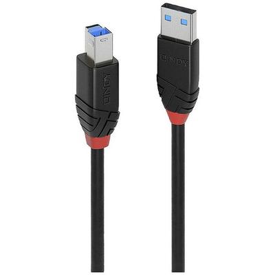 LINDY USB-Kabel USB 3.2 Gen1 USB-A Stecker, USB-B Stecker 10.00 m Schwarz 43227