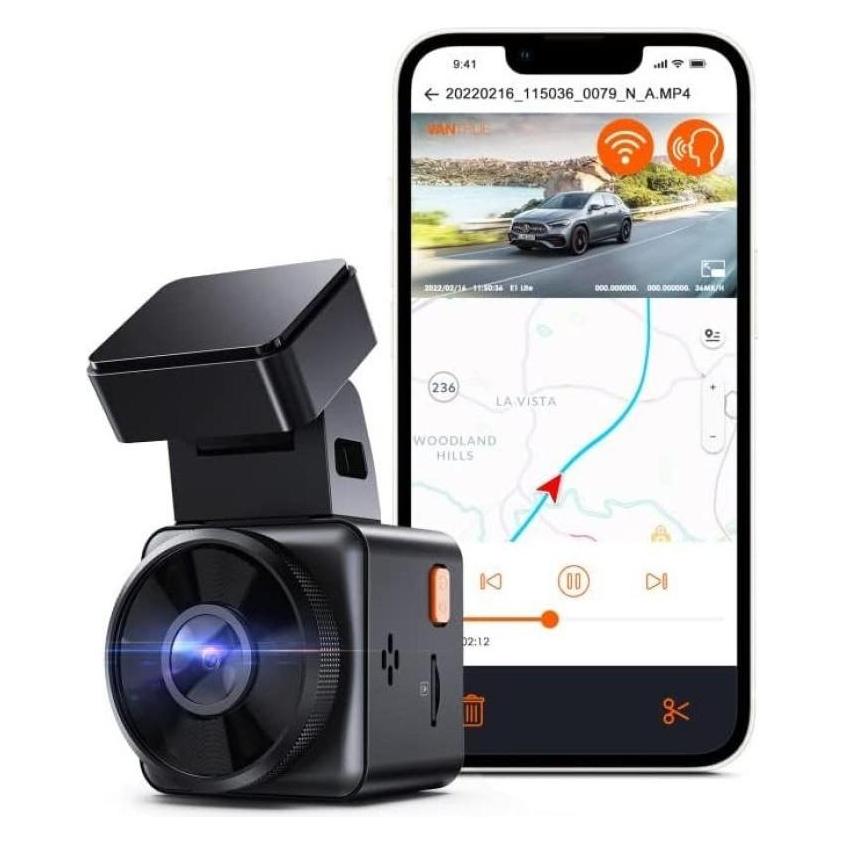 Vantrue E1 Lite (Eingebautes Display, Eingebautes Mikrofon, GPS-Empfänger, WLAN, Full HD) (E1 LITE)