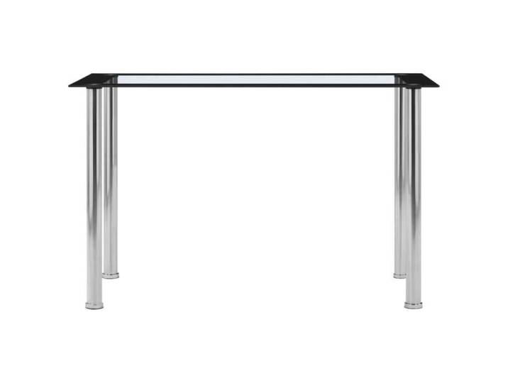 Table à dîner - HILILAND - Noir et transparent - Verre trempé - 120x60x75 cm
